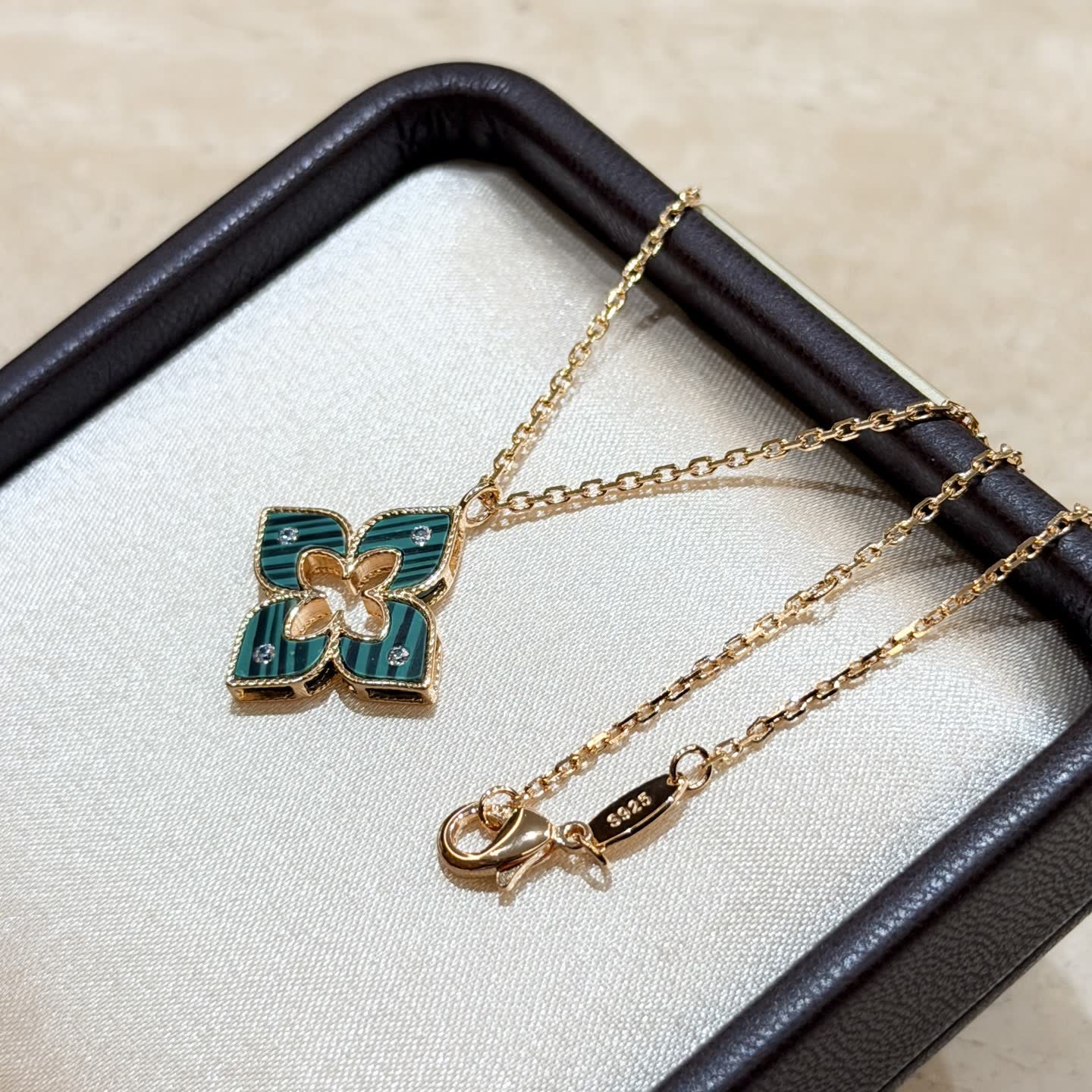 Van Cleef & Arpels Alhambra Gold and Enamel Diamond Necklace